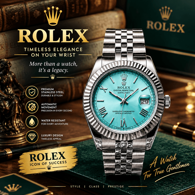 Rolex Oyster Perpetual / Datejust Ice Blue Dial Men's Analog Watch"