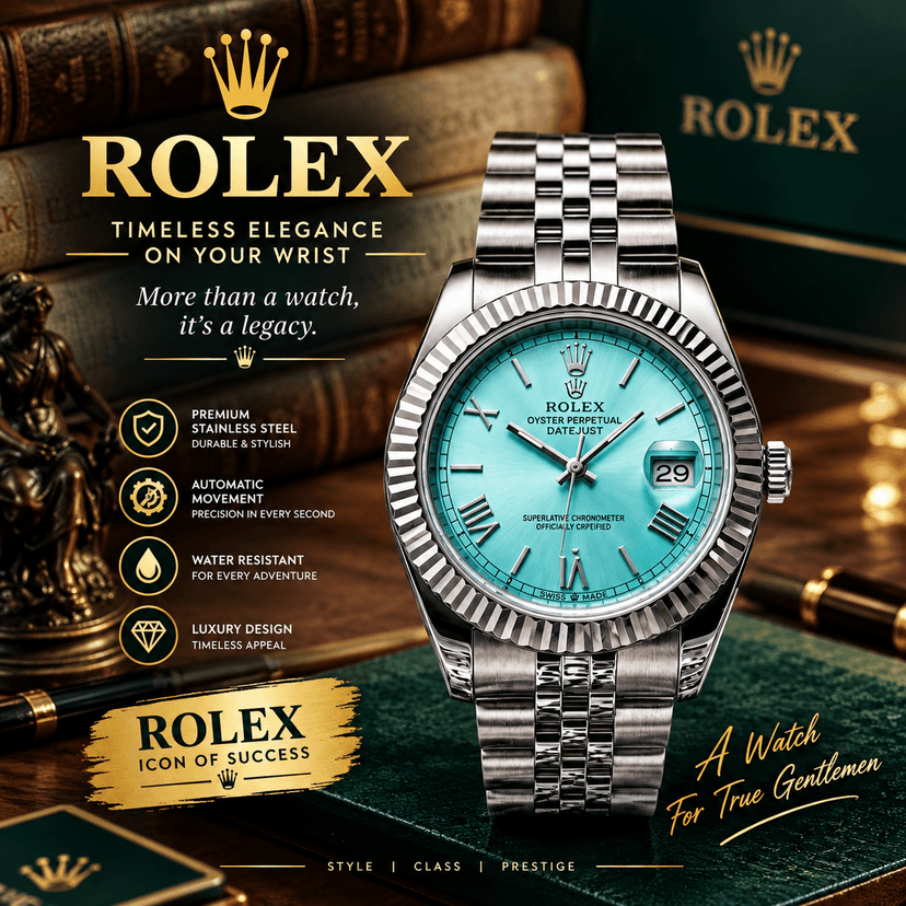 Rolex Oyster Perpetual / Datejust Ice Blue Dial Men's Analog Watch" - Image 1