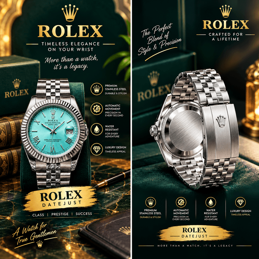 Rolex Oyster Perpetual / Datejust Ice Blue Dial Men's Analog Watch" - Image 2
